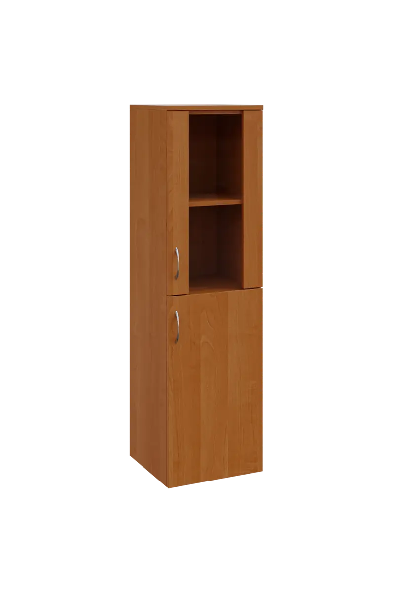 N 4 - 4DS kancelářská skříň, 1-dveřová/prosklená, pravá, 1450x400x400, olše jantar